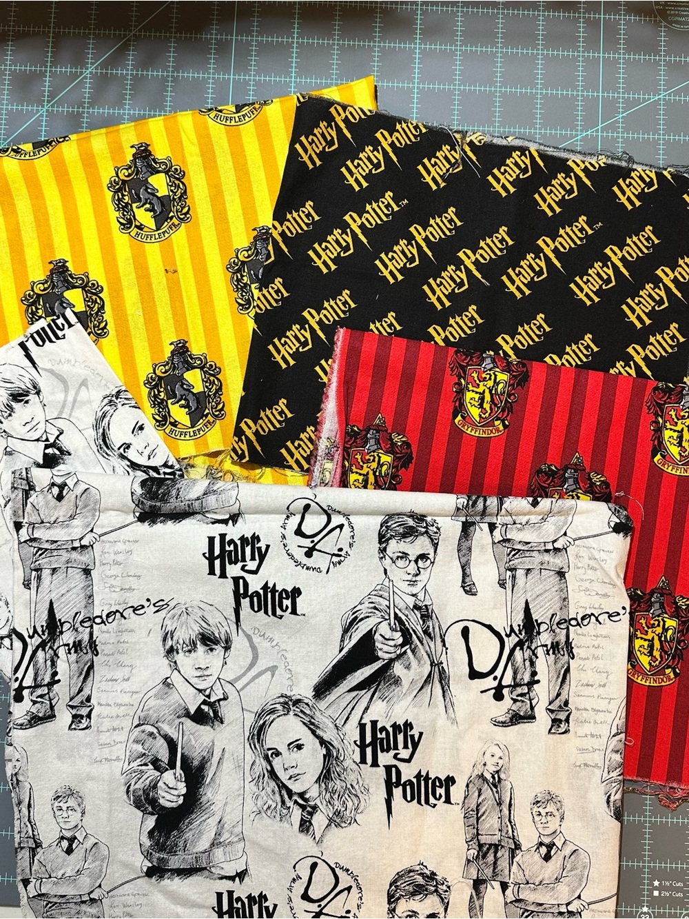 Harry Potter Fabric Bundle - Gryffindor & Hufflepuff Prints